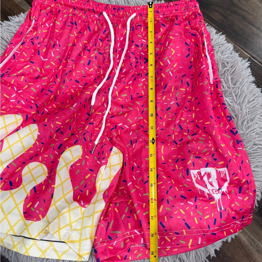 Ice cream drip baseball shorts  *New* adult Large